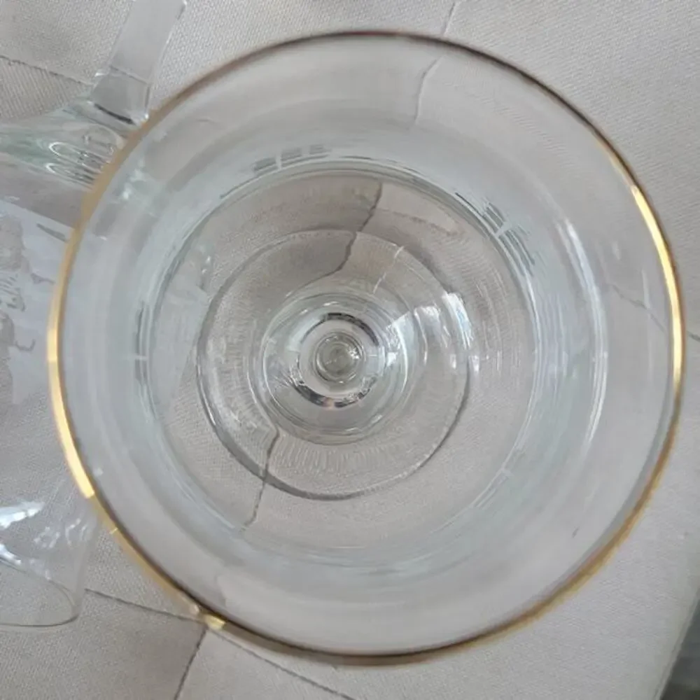 Vintage Christmas Wine Glasses‎ Winter Wonderland Frosted Tulip Hand Blown Set 3